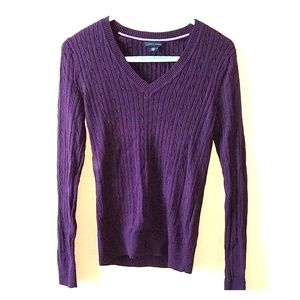 Tommy Hilfiger Purple V Neck Sweater